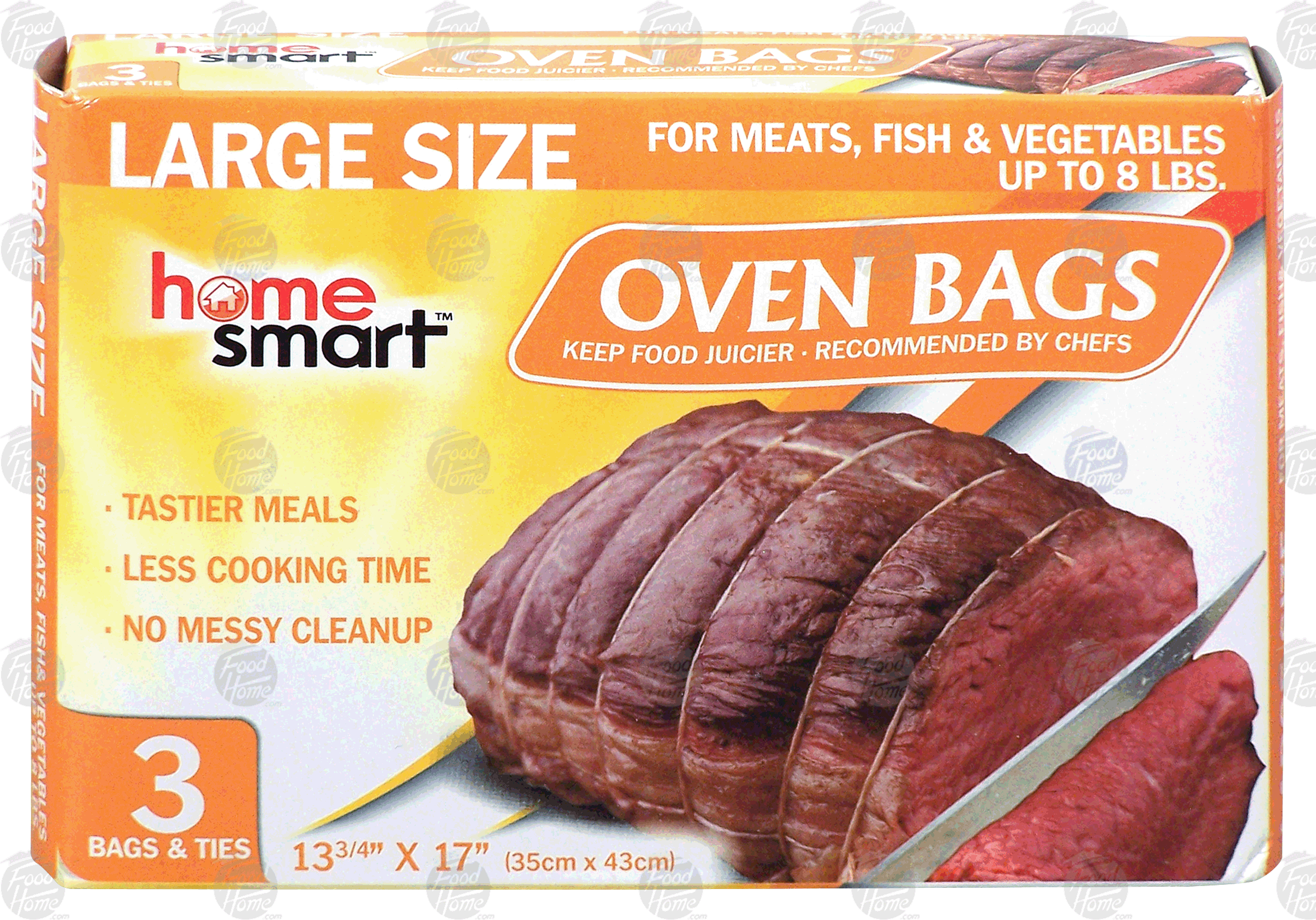 Home Smart Oven Bags large size oven bags, 3 bags & ties, 13 3/4 in x 17 in Full-Size Picture